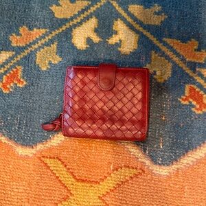 Bottega Veneta Red Leather Wallet